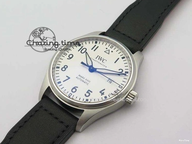 MIROTIME 0305 Mark XVIII IW327002 SS Mk Maker Best Edition White Dial On Black Leather Strap A SunProtective 7298